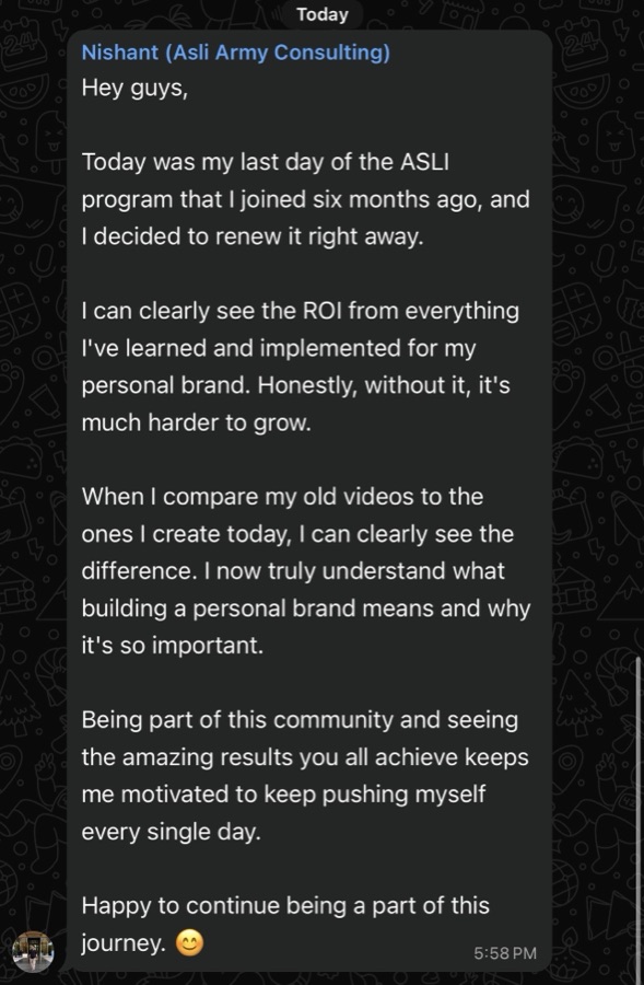 Client result — nishant renewed after 6 months