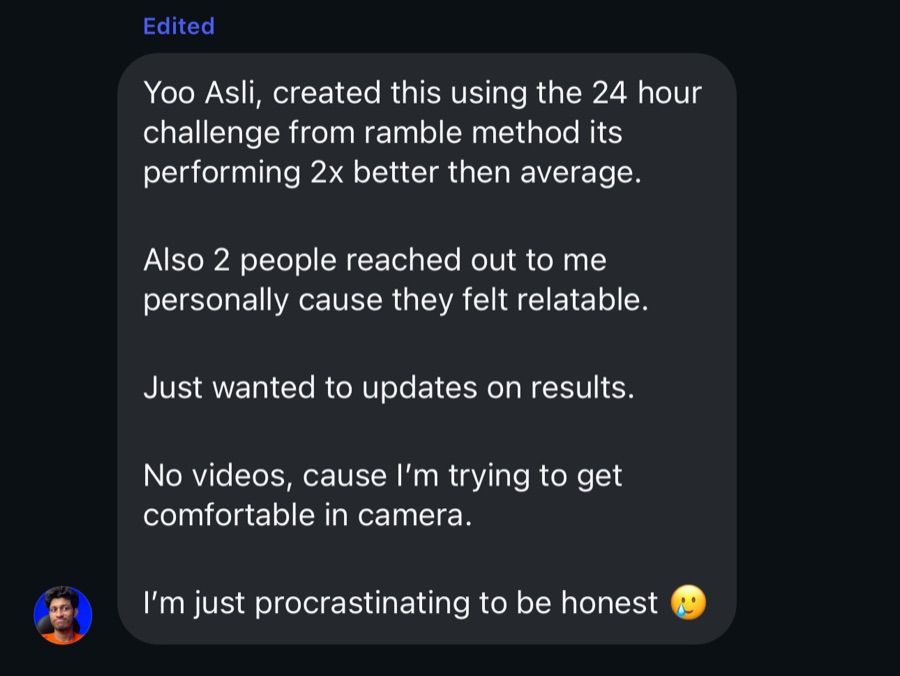 Client result — ramble 24hr challenge 2x performance