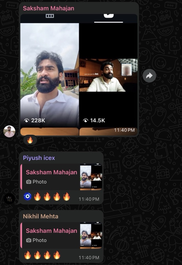 Client result — saksham reels 228k and 14.5k views